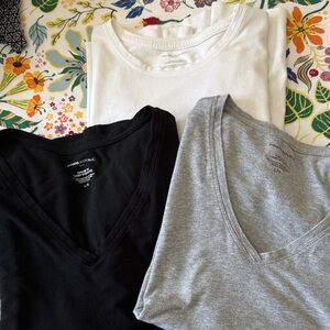 Banana Republic V-Neck T-Shirts - Black, White, Gray